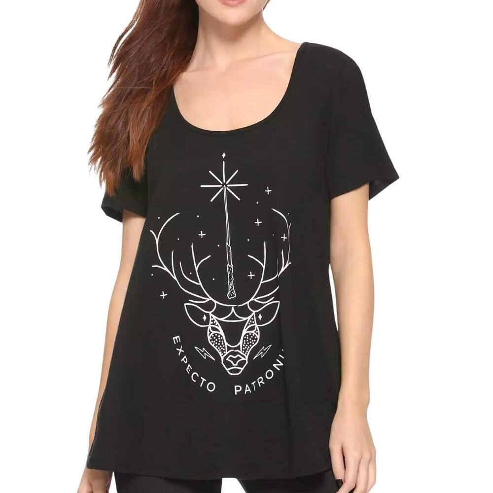 Harry Potter Expecto Patronum Stag Top Chiffon Back Large